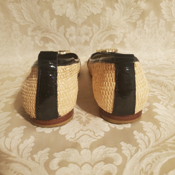 Elaine Turner "Marlie" Raffia Woven Straw Ballet Flats - Picture 4 of 8